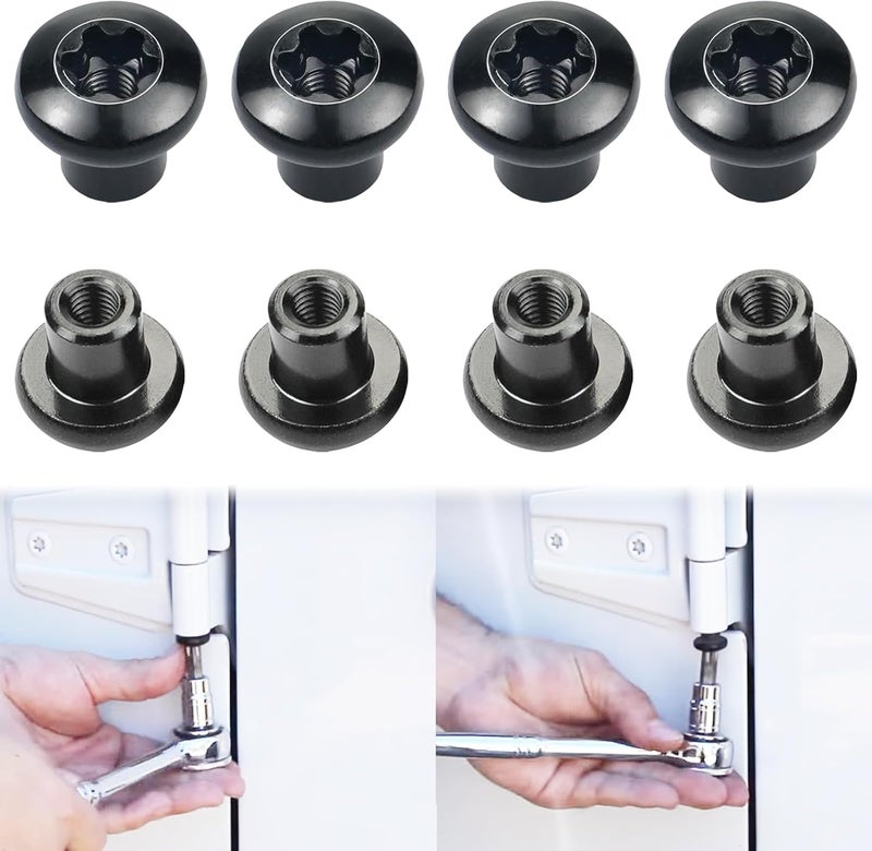 MOEBULB Door Hinge Nuts Compatible with 2007-2018 Jeep Wrangler JK JKU - 8pcs - Image 1